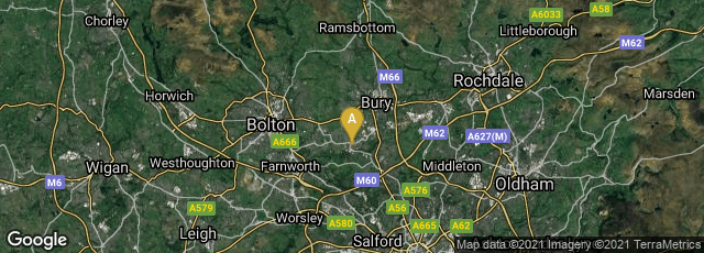Detail map of Radcliffe, Manchester, England, United Kingdom
