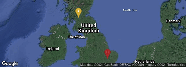 Detail map of Glasgow, Scotland, United Kingdom,Cambridge, England, United Kingdom