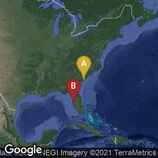 Overview map of Charleston, South Carolina, United States,St. Petersburg, Florida, United States