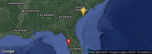 Detail map of Charleston, South Carolina, United States,St. Petersburg, Florida, United States