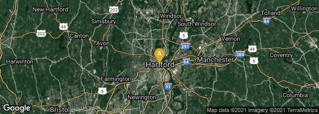Detail map of Hartford, Connecticut, United States