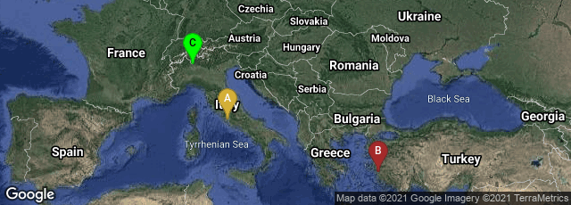 Detail map of Roma, Lazio, Italy,İzmir, Turkey,Como, Lombardia, Italy