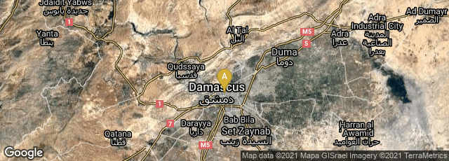 Detail map of Al Qanawat, Damascus, Damascus Governorate, Syria