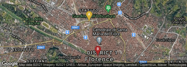Detail map of Firenze, Toscana, Italy,Firenze, Toscana, Italy