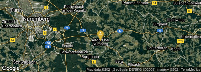 Detail map of Altdorf bei Nürnberg, Bayern, Germany