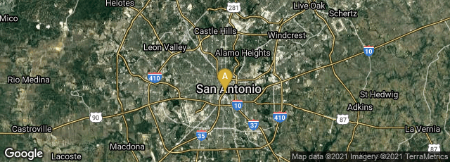 Detail map of San Antonio, Texas, United States