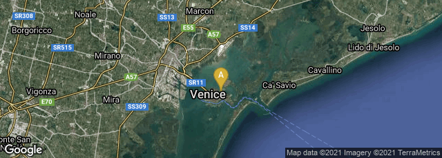 Detail map of Venezia, Italy