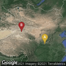 Overview map of Lianhu Qu, Xian Shi, Shaanxi Sheng, China,Dunhuang Shi, Jiuquan Shi, Gansu Sheng, China