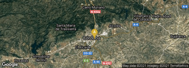Detail map of Córdoba, Andalucía, Spain