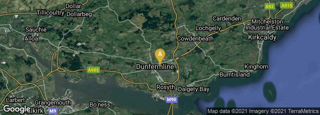 Detail map of Dunfermline, Scotland, United Kingdom