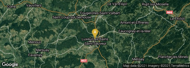 Detail map of Luxeuil-les-Bains, Bourgogne-Franche-Comté, France