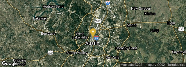Detail map of Austin, Texas, United States