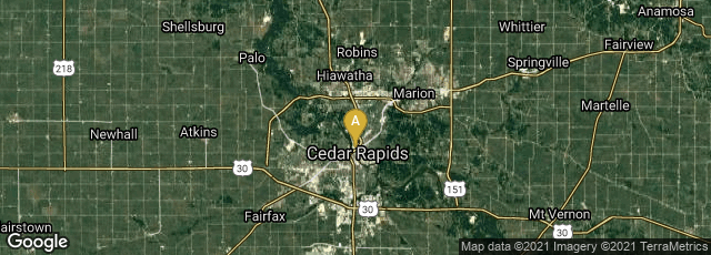 Detail map of Cedar Rapids, Iowa, United States