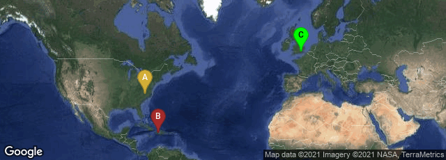 Detail map of Durham, North Carolina, United States,Port-au-Prince, Turgeau, Ouest Department, Haiti,Kew, Richmond, England, United Kingdom