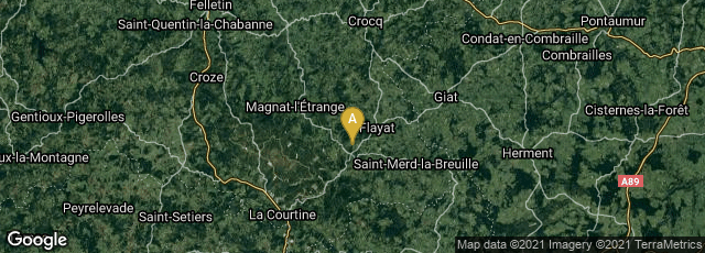 Detail map of Malleret, Nouvelle-Aquitaine, France