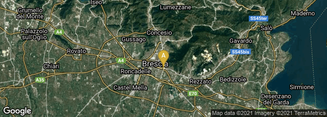 Detail map of Brescia, Lombardia, Italy