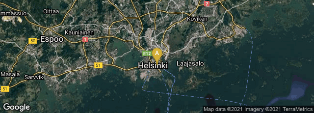 Detail map of Helsinki, Finland
