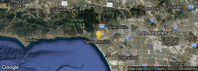 Detail map of Santa Monica, California, United States