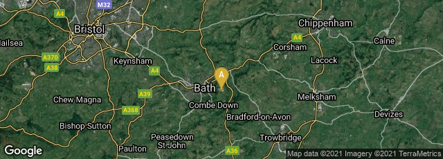 Detail map of Claverton Down, Bath, England, United Kingdom