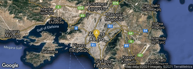 Detail map of Athina, Greece