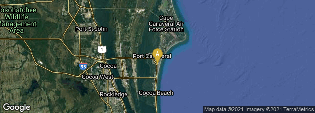 Detail map of Cape Canaveral, Florida, United States