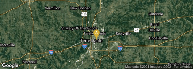 Detail map of Terre Haute, Indiana, United States