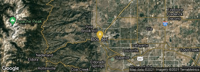 Detail map of Boulder, Colorado, United States