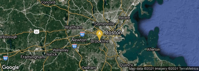 Detail map of Brookline, Massachusetts, United States