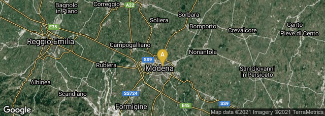 Detail map of Modena, Emilia-Romagna, Italy