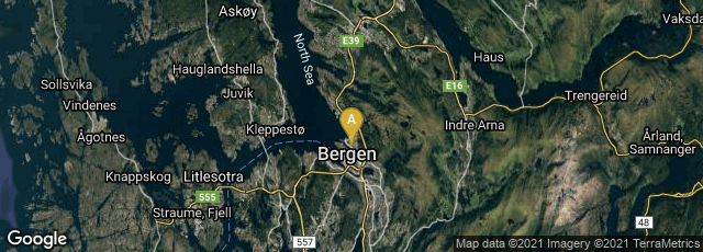 Detail map of Bergenhus, Bergen, Vestland, Norway