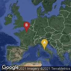 Overview map of Roma, Lazio, Italy,Paris, Île-de-France, France