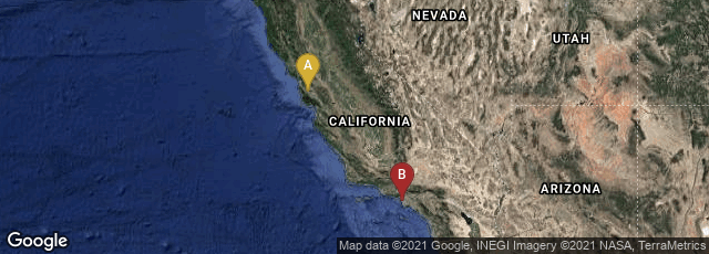 Detail map of Palo Alto, California, United States,El Segundo, California, United States