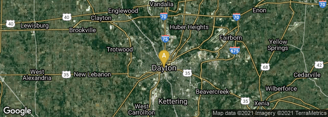 Detail map of Dayton, Ohio, United States