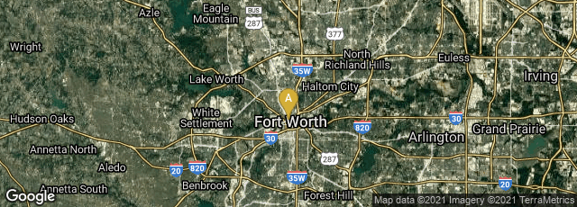 Detail map of Fort Worth, Texas, United States
