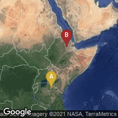 Overview map of Arusha Region, Tanzania,Afar, Ethiopia