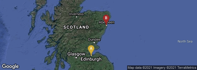 Detail map of Edinburgh, Scotland, United Kingdom,Aberdeen, Scotland, United Kingdom
