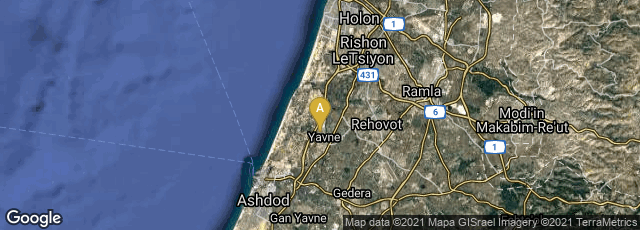 Detail map of Yavne, Center District, Israel