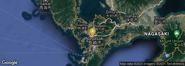 Detail map of 16, Ōgimachi, Nagasaki, Nagasaki, Japan