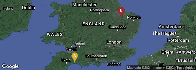 Detail map of Lyme Regis, England, United Kingdom,King