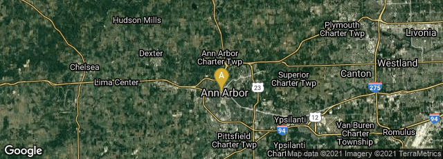 Detail map of Ann Arbor, Michigan, United States