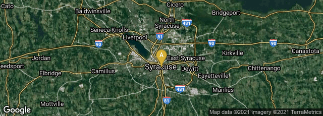 Detail map of Syracuse, New York, United States