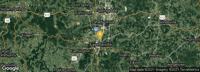 Detail map of Fayetteville, Arkansas, United States