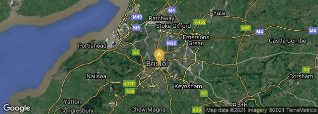 Detail map of Redcliffe, Bristol, England, United Kingdom