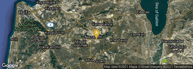 Detail map of Nof HaGalil, North District, Israel