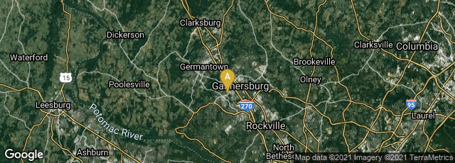 Detail map of Gaithersburg, Maryland, United States