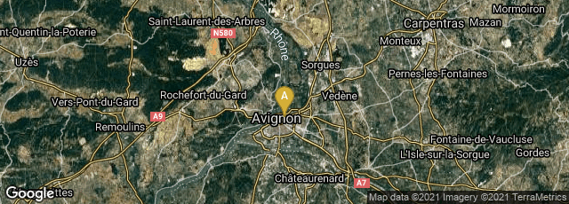 Detail map of Avignon, Provence-Alpes-Côte d