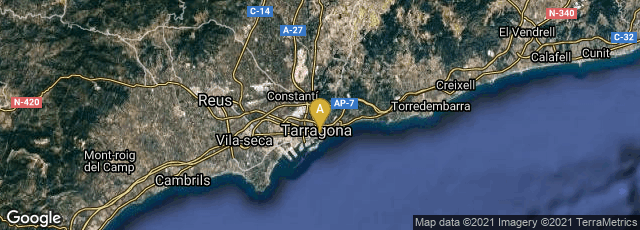Detail map of Tarragona, Catalunya, Spain