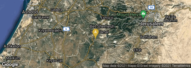 Detail map of Bet Shemesh, Jerusalem District, Israel