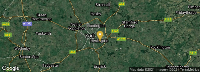 Detail map of Heslington, York, England, United Kingdom