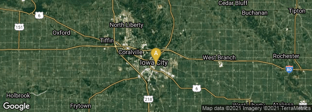 Detail map of Iowa City, Iowa, United States
